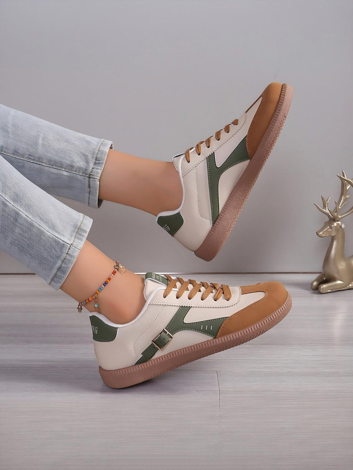 Retro Color-blocked German Training Shoes And Sneakers