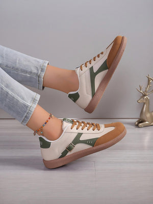 Retro Color-blocked German Training Shoes And Sneakers