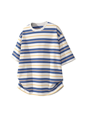 Color-blocked Stripes Loose-fit T-shirts
