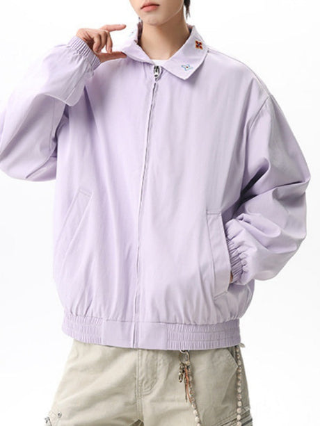 Solid Color Loose-fit Work Clothes Jackets