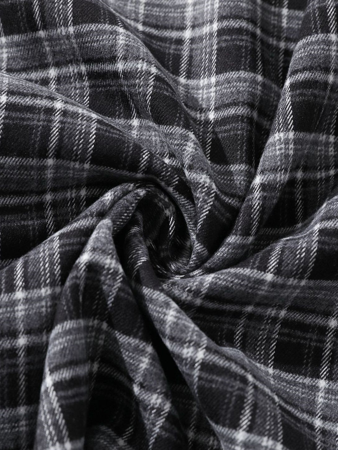 Liber Autumn Neutral wear Beading Plaid Shirts