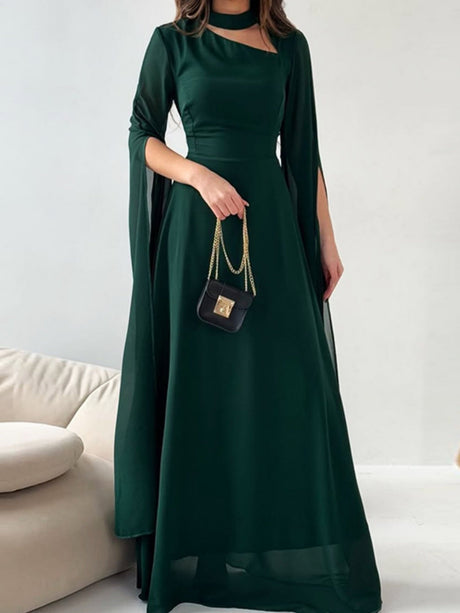 Flying Sleeves Hollow Out Back Strap Maxi Dresses