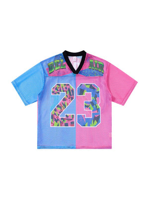 Color-blocked Net Hole Baseball Breathable T-shirts