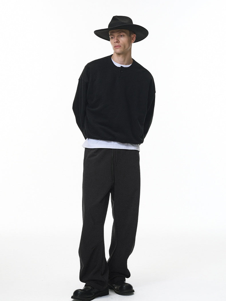 Liber Autumn Neutral wear Pocket decoration Solid Color Pants