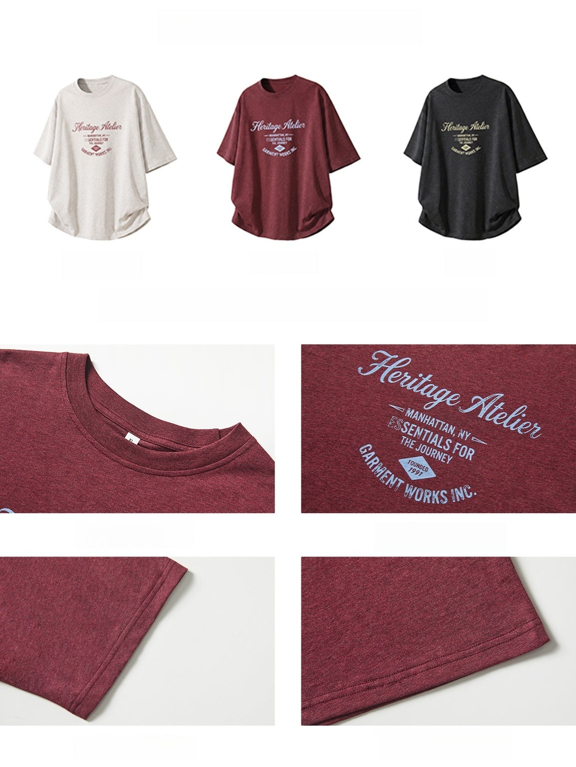 Distressed Mottled Letter Printed T-shirts