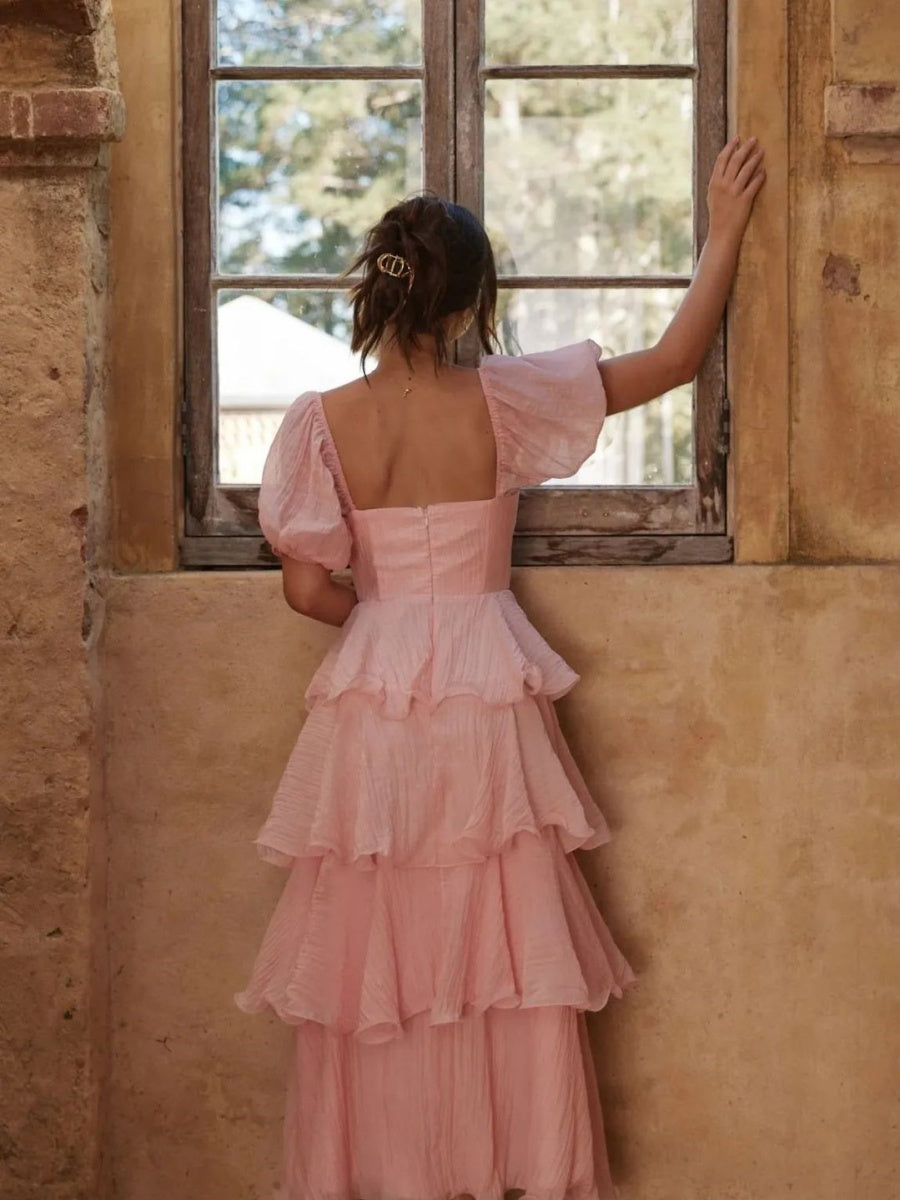 Liber Summer Women's Backless Mesh Maxi Dresses