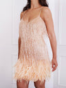 Tassel Sequins Feather Splicing Mini&Short Dresses