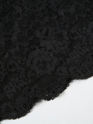 Sheer And Sexy Short Suspender Dress With Mesh Lace Trim