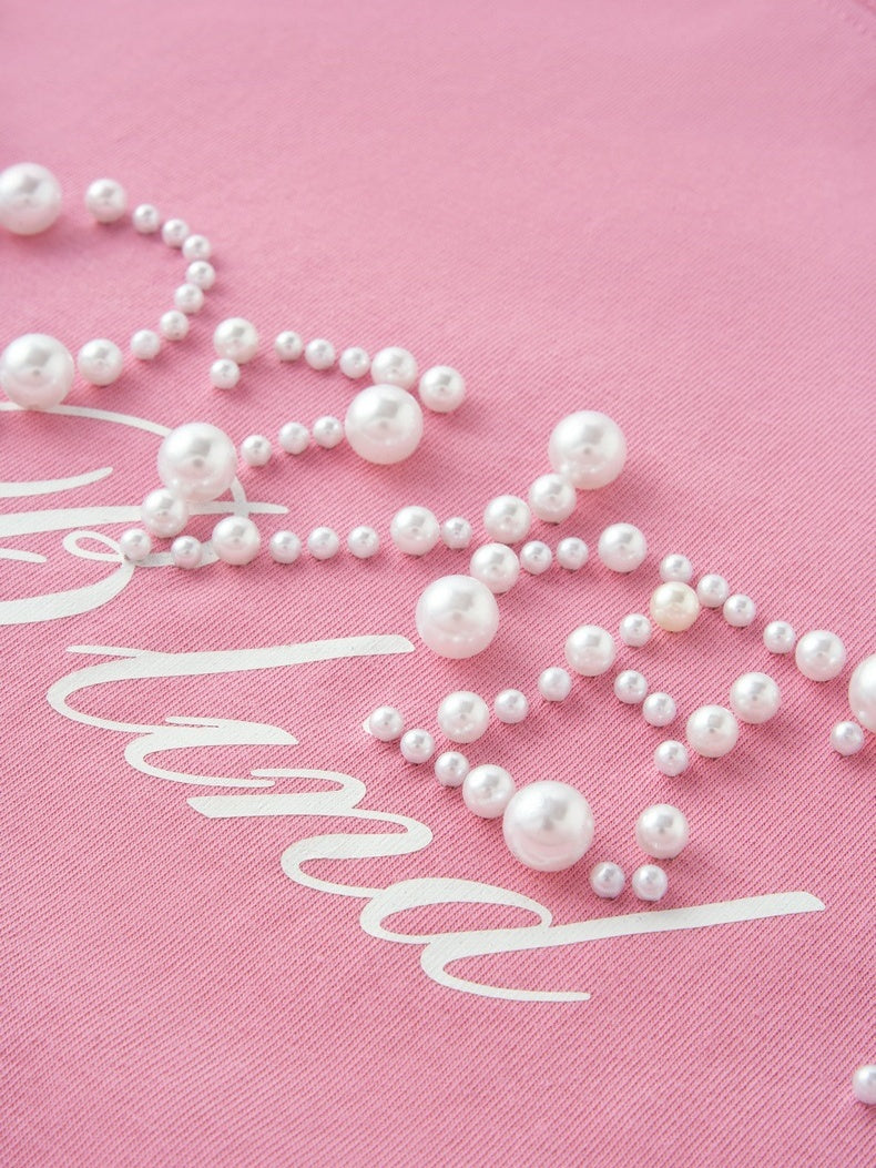 Letter Beading Loose-fit T-shirts