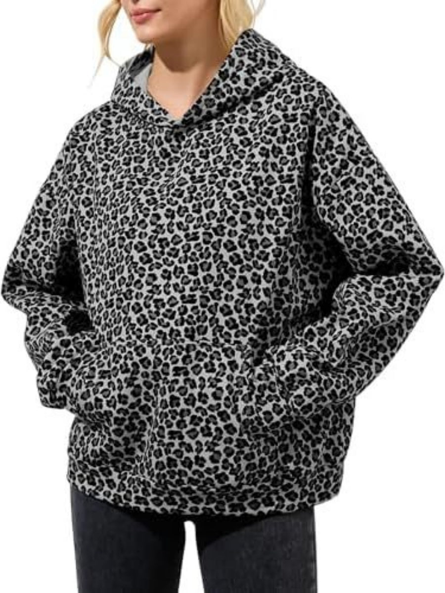 Slip-on Street Style Camouflage Full Print Hooded Jacket Loose Daily Casual Sweatshirt