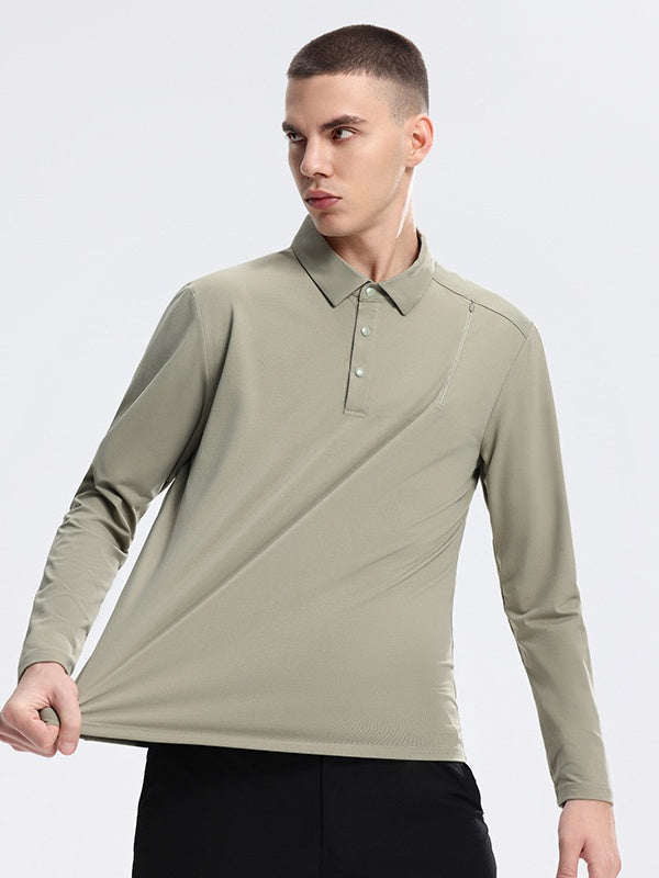 Sports Long Sleeve Base Layer Stand Collar POLO