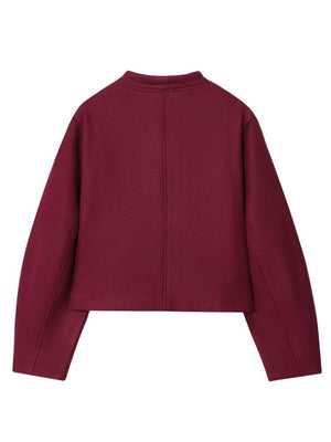 Stand Collar Buttoned Fashionable Short Long-sleeved Jacket Suit Coat