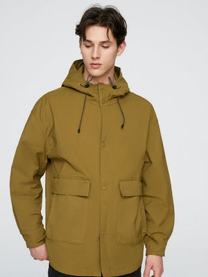 Water Proof Windproof Solid Color Hooded All-match Work Jacket
