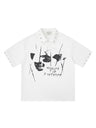 Portrait Printed Loose-fit Ins Metal Orange POLO Shirt