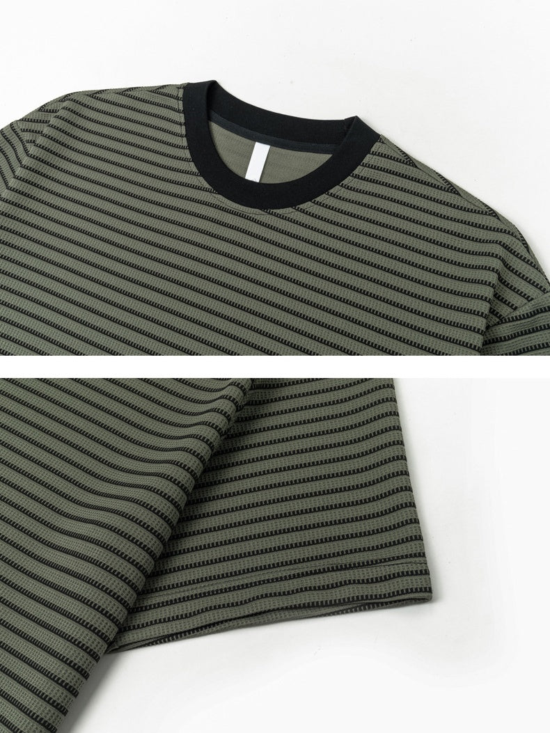 Color-blocked Stripes Loose-fit T-shirts