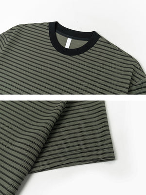 Color-blocked Stripes Loose-fit T-shirts