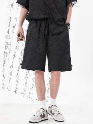 New Chinese Style Plum Bossom Breathable Shorts