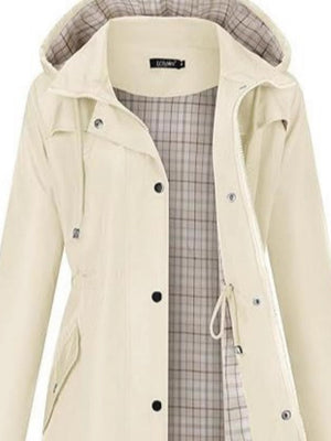 Hooded Zipper Raincoat Coat Rainproof Windproof Water Proof Outdoor Windbreaker