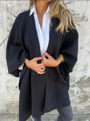 Loose V-neck Shawl Cape Top