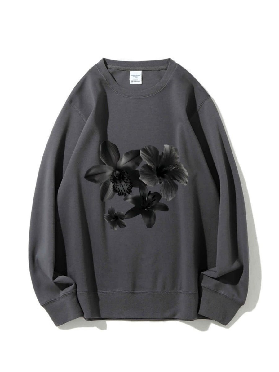 Flower Head Printed Sweatshirt