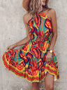 Sexy Off-shoulder Halter Neck Short Dress