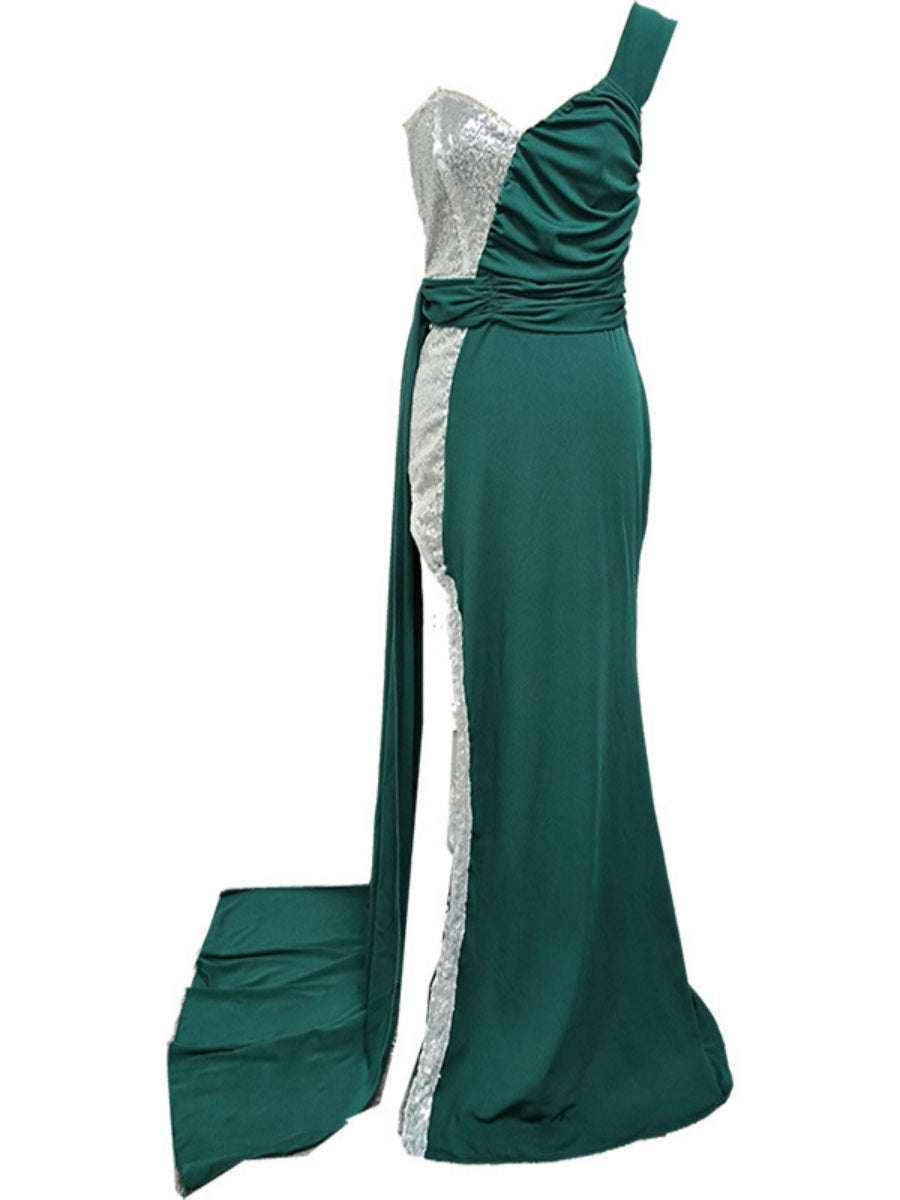 Sequins Slit Formal Dress Maxi Dresses