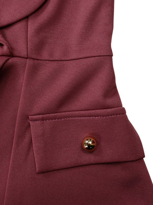 Large Lapel Three-quarter Sleeves Commuting Hip-hugging Midi Dresses