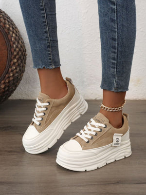 Colorblock Thick-Sole Women's Casual Sneakers