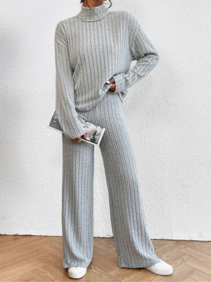 Sweaters Loose Trousers High Collar Two-piece Suit