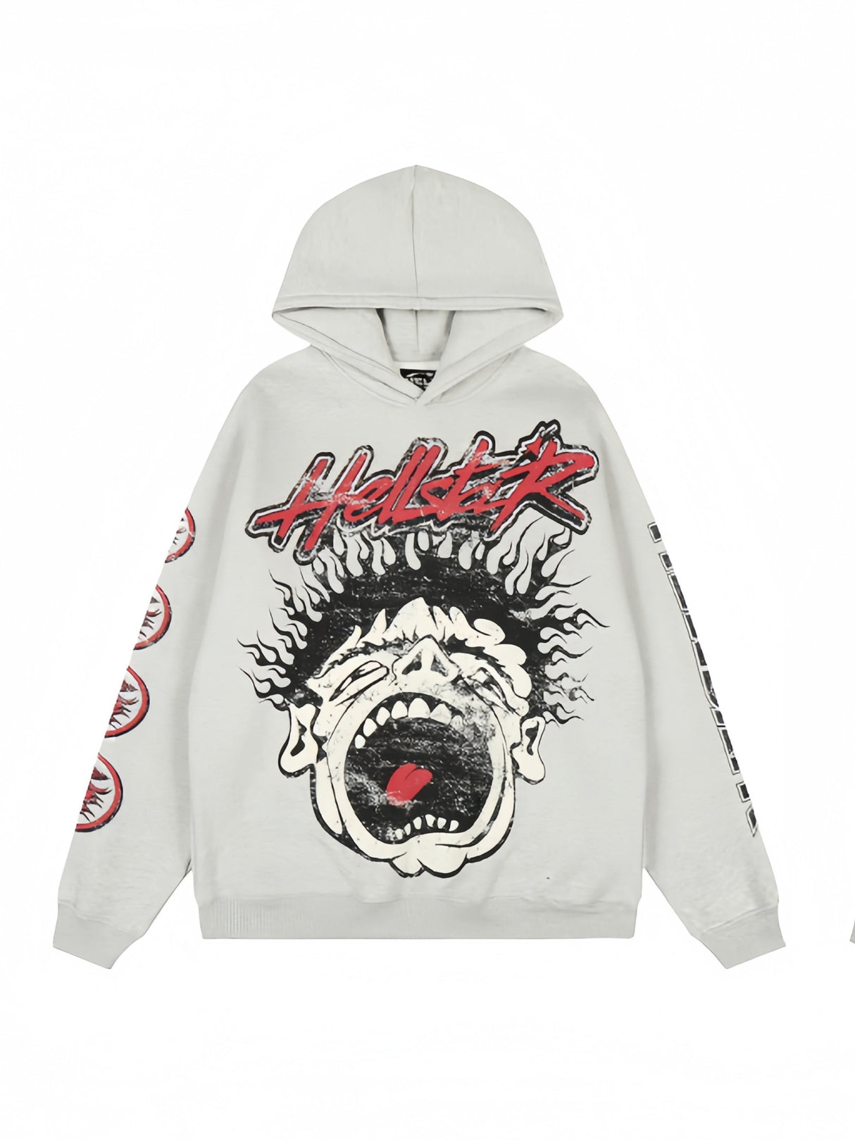 Parody Big Mouth Personalized Prints Plush Graffiti Hooded Sweatshirt