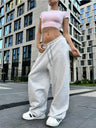 Liber Women's autumn loose lace-up straight pants