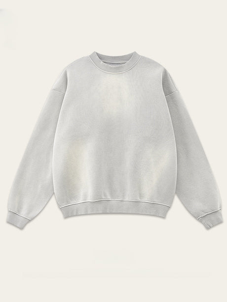 Liber Autumn Neutral wear Ribbed hem Solid Color Sweatshirts&Hoodies