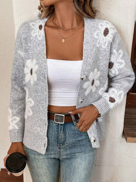 Flower pattern Cardigans