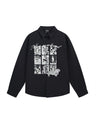 Retro Abstract Character Print Loose Lapel Long-sleeved Shirt