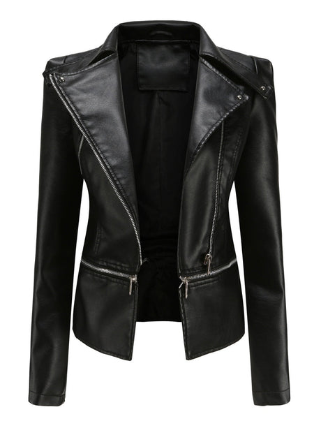 Removable Hem Zipper Leather Jacket