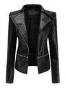 Removable Hem Zipper Leather Jacket