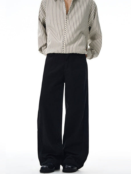 Liber Autumn Men's Pocket decoration Solid Color Pants