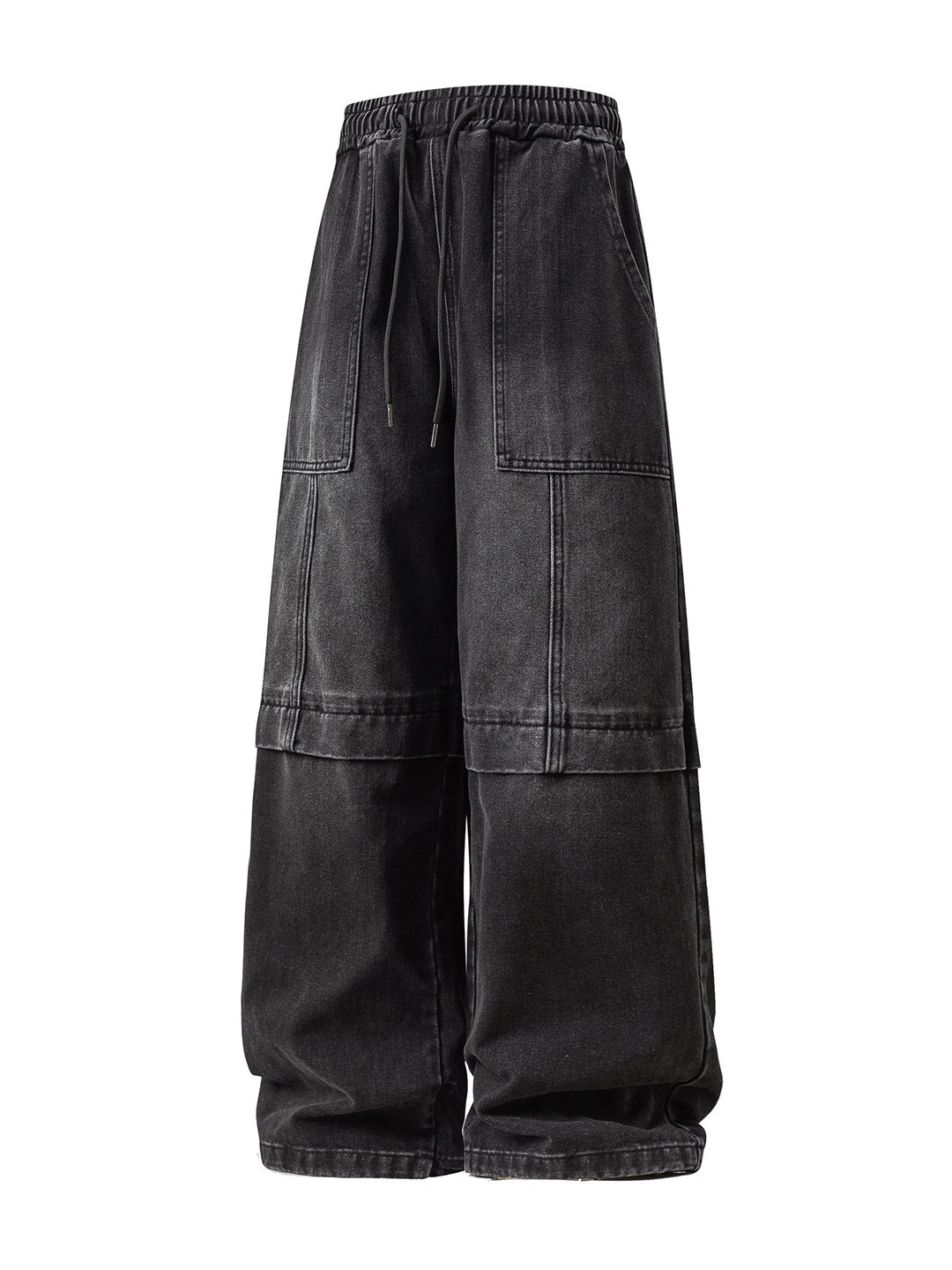 Retro Washed And Aged Split Straight Pants Jeans