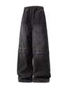Retro Washed And Aged Split Straight Pants Jeans