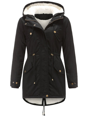Cotton Solid Color Hooded Thick Plush Cotton Clothes