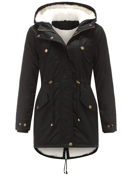 Cotton Solid Color Hooded Thick Plush Cotton Clothes
