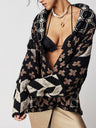 Geometric Patterns Lapel Abstract Sweaters