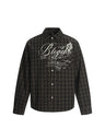 Niche Graffiti Letters Loose Plaid Long-sleeved Shirt