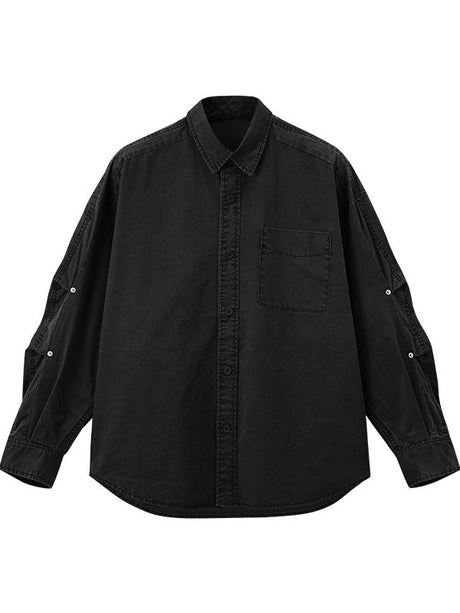 Liber Autumn Neutral wear Pocket decoration Solid Color Shirts