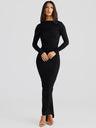 Liber Autumn Women's Backless Pleated Maxi Dresses