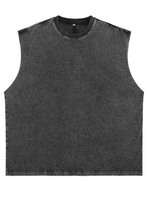 Liber Summer Men's Raw cuffs Solid Color Tank tops