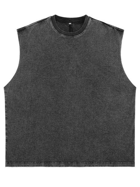 Liber Summer Men's Raw cuffs Solid Color Tank tops