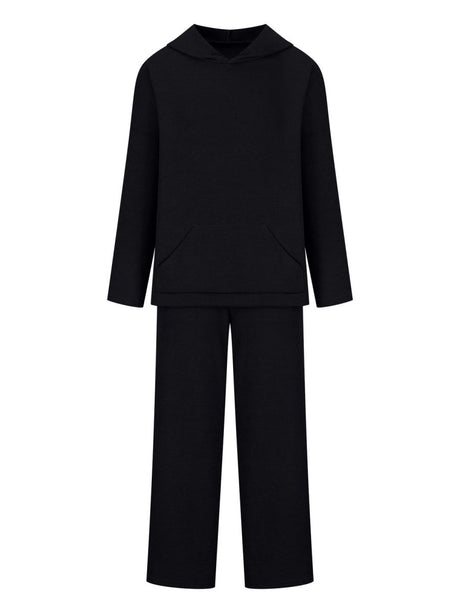 Liber Autumn women's hooded solid color sweatshirt long sleeve two-piece suit