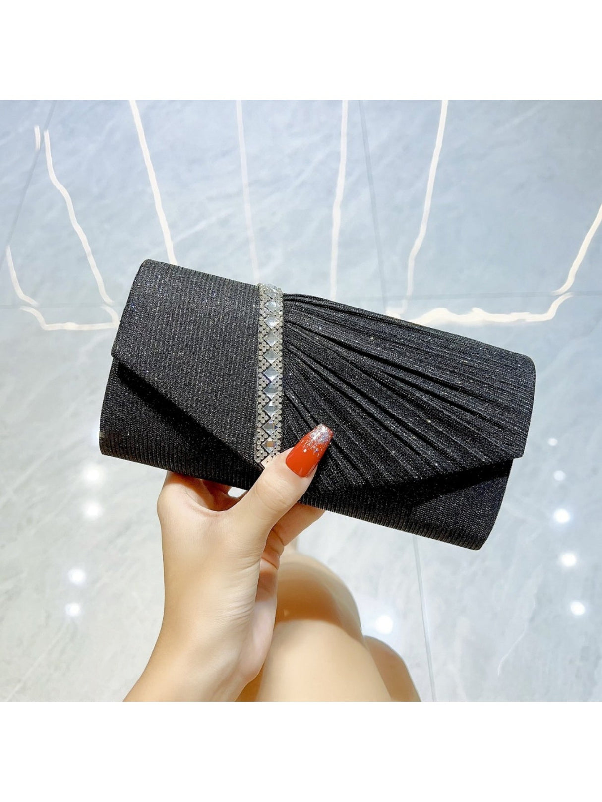 Liber Four Seasons ACC Pleated Diamond Small Square Bag