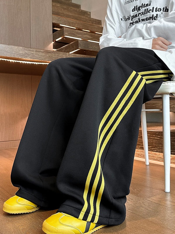 Liber Autumn Neutral wear Color matching Stripes Pants